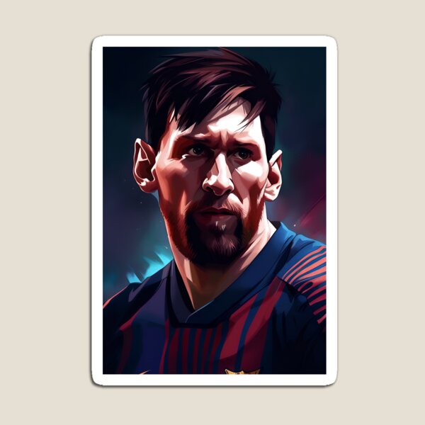 Abstract Lionel Messi FC Barcelona Portrait Poster Fridge Mangnet