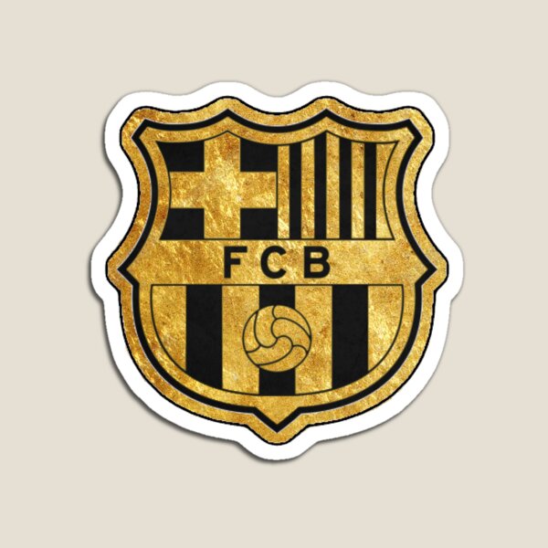 Barcelona FC Logo Sticker - Gold  Fridge Mangnet